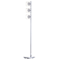 Verona 3 Light Wire Globe with Glass Shade Floor Lamp - Chrome