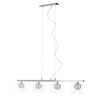 Verona 4 Light Pendant Bar with Glass Shades - Chrome