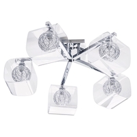 Verona 5 Light Wire Globe with Glass Shade Semi Flush Ceiling Light - Chrome