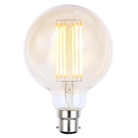 Vintage Filament 6 Watt Globe B22 Bayonet Cap LED Light Bulb - Gold Tint