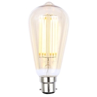 Vintage Filament 6 Watt Teardrop LED B22 Bayonet Cap Light Bulb - Gold Tint