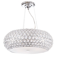 Visconte Astra Large 6 Light Diamante Ceiling Pendant Light - Chrome