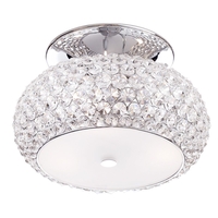 Visconte Astra Small 3 Light Diamante Flush Ceiling Light - Chrome