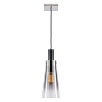 Visconte Atrani 1 Light Ceiling Pendant with Ombre Shade - Black