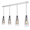 Visconte Atrani 4 Light Ceiling Diner Pendant with Ombre Shade - Black