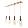 Visconte Atrani 4 Light Ceiling Diner Pendant with Ombre Shade - Champagne