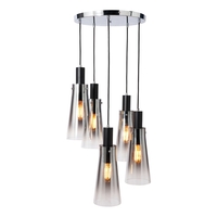 Visconte Atrani 5 Light Cluster Ceiling Pendant - Black