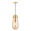 Visconte Bacoli 1 Light Ceiling Pendant with Champagne Glass Shade - Brass