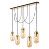 Visconte Bacoli 5 Light Diner Pendant Bar with Champagne Glass Shades - Brass