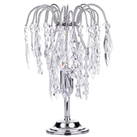 Visconte Bath 1 Light Table Lamp with Crystal Droplets - Nickel