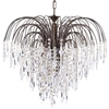 Visconte Bath 6 Light Ceiling Pendant with Crystal Droplets - Antique Brass