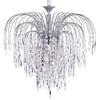 Visconte Bath 6 Light Ceiling Pendant with Crystal Droplets - Nickel