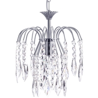 Visconte Bath Small 1 Light Ceiling Pendant with Crystal Droplets - Nickel