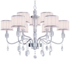 Visconte Blossom 9 Light Ceiling Pendant with Pleated Shade - Chrome
