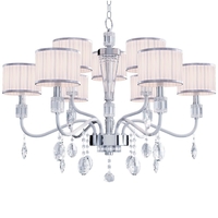 Visconte Blossom 9 Light Ceiling Pendant with Pleated Shade - Chrome
