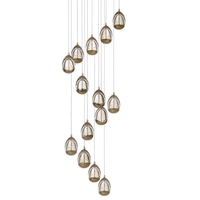 Visconte Bulla 14 Light Spiral Ceiling Pendant - Gold