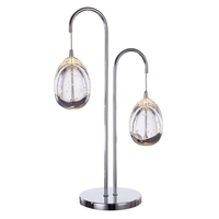 Visconte Bulla 2 Light Table Lamp with Bubble Glass Shades - Chrome