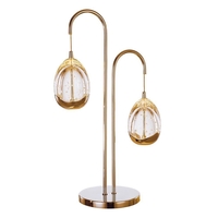 Visconte Bulla 2 Light Table Lamp with Bubble Glass Shades - Gold