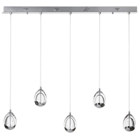 Visconte Bulla 5 Light Ceiling Pendant Light Bar - Chrome