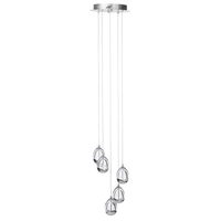 Visconte Bulla 5 Light LED Spiral Cluster Ceiling Pendant Light - Chrome