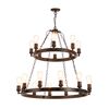 Visconte Capri 20 Light 2 Tier Rings Ceiling Pendant - Bronze