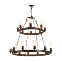 Visconte Capri 20 Light 2 Tier Rings Ceiling Pendant - Bronze