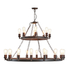 Visconte Capri 24 Light 2 Tier Rings Ceiling Pendant - Bronze