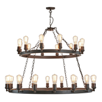 Visconte Capri 28 Light 2 Tier Rings Ceiling Pendant - Bronze