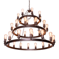Visconte Capri 36 Light 3 Tier Rings Ceiling Pendant - Bronze