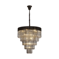 Visconte Cascata 18 Light Prism Ceiling Pendant - Black