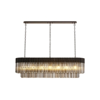 Visconte Cascata 7 Light Rectangular Prism Ceiling Pendant - Black