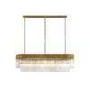 Visconte Cascata 7 Light Rectangular Prism Ceiling Pendant - Satin Brass