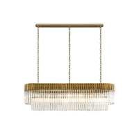 Visconte Cascata 7 Light Rectangular Prism Ceiling Pendant - Satin Brass