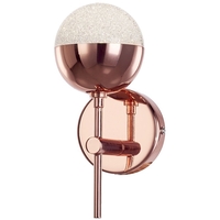 Visconte Corona 1 Light Wall Light with Sparkle Shade - Copper