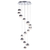 Visconte Corona 14 Light Spiral Cluster Ceiling Pendant - Chrome