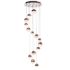 Visconte Corona 14 Light Spiral Cluster Ceiling Pendant - Copper