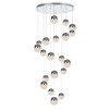 Visconte Corona 20 Light Spiral Cluster Ceiling Pendant - Chrome