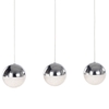 Visconte Corona 3 Light Ceiling Bar Pendant - Chrome