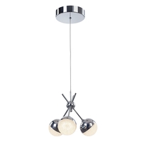 Visconte Corona 3 Light Ceiling Cluster Pendant with Sparkle Shades - Chrome