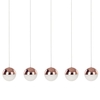 Visconte Corona 5 Light Ceiling Bar Pendant - Copper