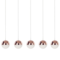Visconte Corona 5 Light Ceiling Bar Pendant - Copper