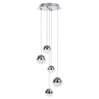 Visconte Corona 5 Light Cluster Ceiling Pendant - Chrome