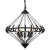 Visconte Corsica 5 Light Glass Rod Ceiling Pendant - Black