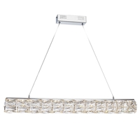 Visconte Crystal Hoop LED Prism Bar Ceiling Pendant - Chrome & Glass