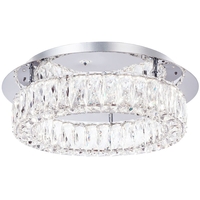 Visconte Crystal Hoop LED Prism Bar Flush Ceiling Light - Chrome & Glass
