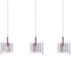 Visconte Dijon 3 Light Ceiling Pendant Bar with Copper Mesh and Glass Shades - Chrome