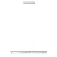 Visconte Elana Crystal Effect LED Ceiling Diner Pendant - Chrome