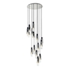 Visconte Fumo 15 Light Cluster Ceiling Pendant with Smoke Shades - Chrome