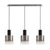 Visconte Fumo 3 Light Ceiling Pendant Bar with Smoke Shades - Chrome