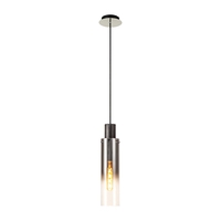 Visconte Fumo Slim 1 Light Ceiling Pendant with Smoke Shades - Chrome